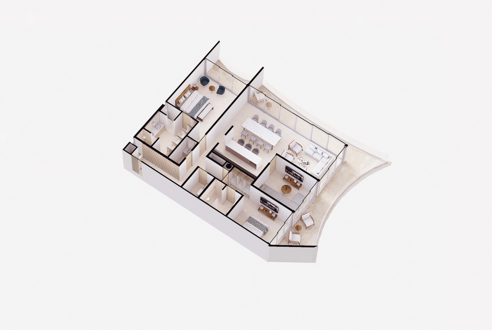 The Stella Cozumel Condo 401 Ocean View 190.80M2 — floor plan 1