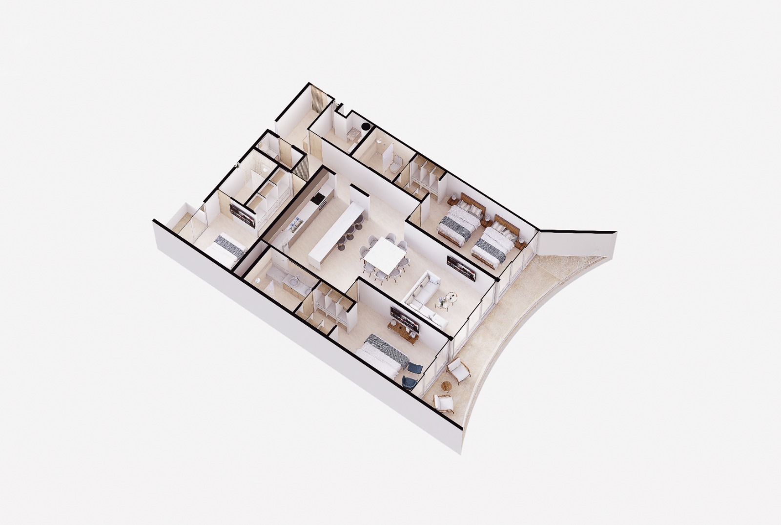 The Stella Cozumel Condo 304 Ocean View 170.05M2 — floor plan 1